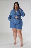 DENIM ON DENIM SHORT SET